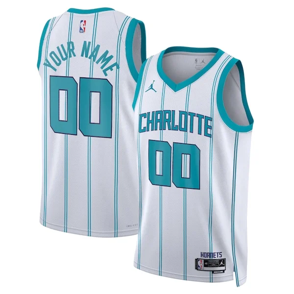 Magnifico Fascinante Attraente Charlotte Hornets Jordan Brand Unisex Swingman Custom Jersey White Association Edition per i devoti sostenitori