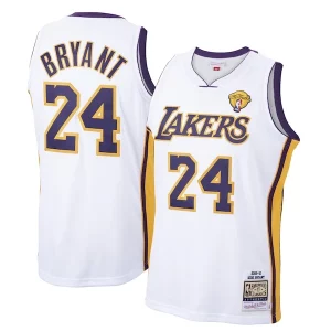 Fantastico Robusto Trendy Men's Los Angeles Lakers Kobe Bryant White 2009 10 Hardwood Classics Authentic Jersey per i devoti sostenitori