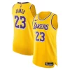 Meraviglioso Magnifico LeBron James Los Angeles Lakers Nike Authentic Jersey Icon Edition Gold per i devoti sostenitori