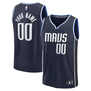 Fascinante Dallas Mavericks Custom Fast Break Jersey Statement Edition Navy/Blue per i devoti sostenitori