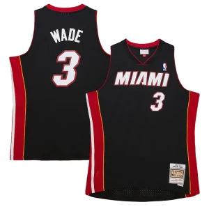 Comodo Splendido Dwyane Wade Miami Heat Hardwood Classics Swingman Jersey Black per i devoti sostenitori