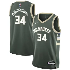 Magnifico Elegante Giannis Antetokounmpo Milwaukee Bucks Nike Youth Swingman Jersey Icon Edition Hunter Green per i devoti sostenitori