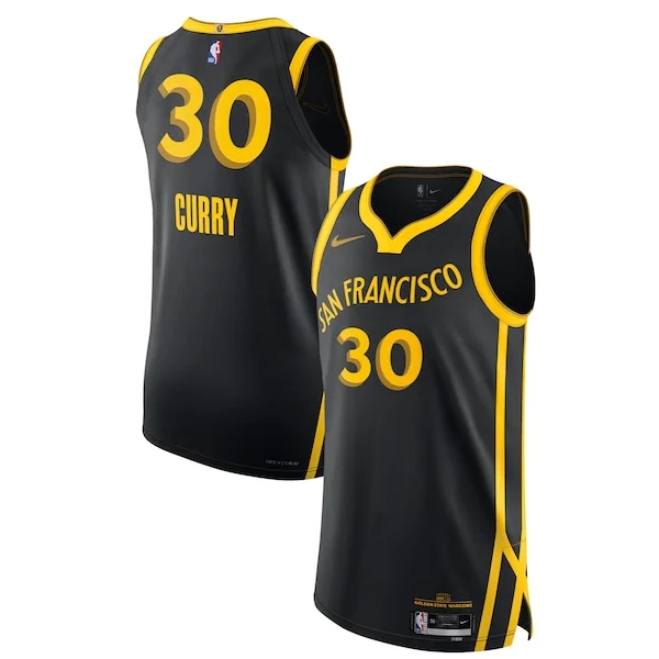 Attraente Nike Stephen Curry Golden State Warriors Authentic Jersey City Edition Black per i devoti sostenitori