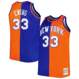Gorgeous Splendido Patrick Ewing New York Knicks Big & Tall Hardwood Classics 1991/92 Split Swingman Jersey Blue/Orange per i devoti sostenitori