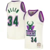 Splendido Stupendo Comodo Ray Allen Milwaukee Bucks Chainstitch Swingman Jersey Cream per i devoti sostenitori