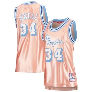 Comodo Pratico Shaquille O'Neal Los Angeles Lakers Women's 75th Anniversary Rose Gold 1996 Swingman Jersey Pink per i devoti sostenitori