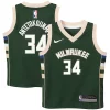 Incantevole Giannis Antetokounmpo Milwaukee Bucks Nike Preschool Swingman Player Jersey Icon Edition Hunter Green per i devoti sostenitori