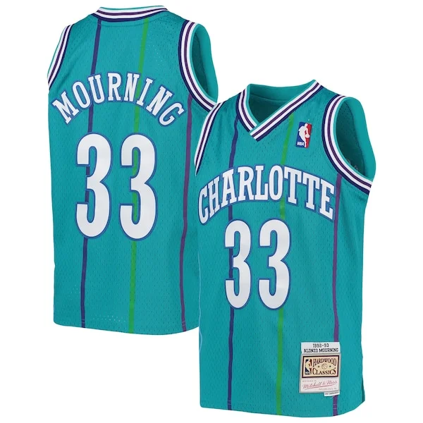 Resistente Accattivante Lussuoso Alonzo Mourning Charlotte Hornets Youth 1992/93 Hardwood Classics Swingman Jersey Teal per i devoti sostenitori
