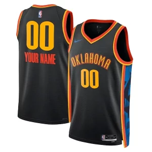 Fantastico Oklahoma City Thunder Nike Unisex 2024/25 Custom Swingman Jersey City Edition Black per i devoti sostenitori