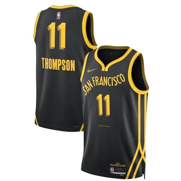 Resistente Klay Thompson Golden State Warriors Nike Unisex 2023/24 Swingman Jersey Black City Edition per i devoti sostenitori