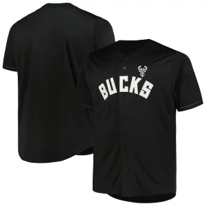 Comodo Bellissimo Elegante Milwaukee Bucks Profile Big & Tall Pop Jersey Black per i devoti sostenitori