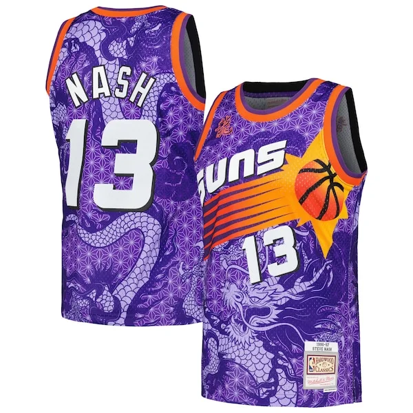 Stupendo Steve Nash Phoenix Suns 1996/97 Hardwood Classics Asian Heritage 6.0 Swingman Throwback Player Jersey Purple per i devoti sostenitori