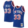 Eccezionale Patrick Ewing New York Knicks 1991/92 Hardwood Classics NBA 75th Anniversary Diamond Swingman Jersey Blue per i devoti sostenitori