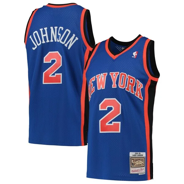 Meraviglioso Larry Johnson New York Knicks 1998/99 Hardwood Classics Swingman Jersey Blue per i devoti sostenitori