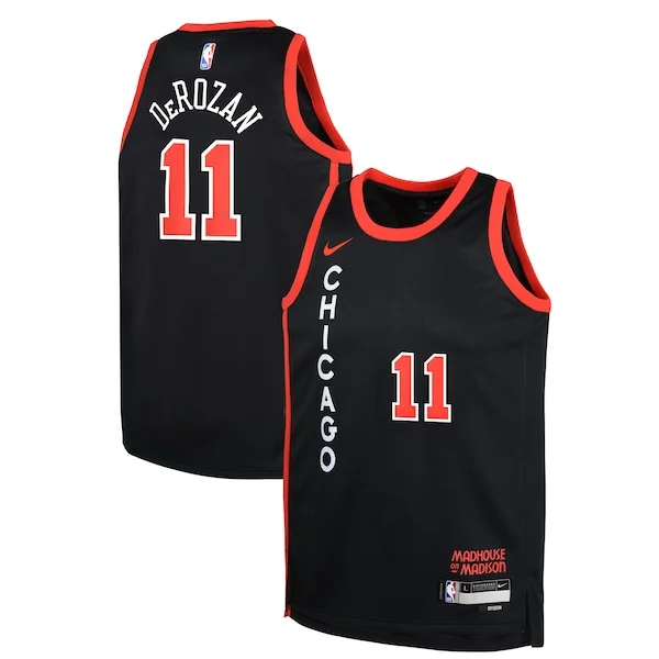 Prestigioso DeMar DeRozan Chicago Bulls Nike Youth Swingman Replica Jersey City Edition Black per i devoti sostenitori