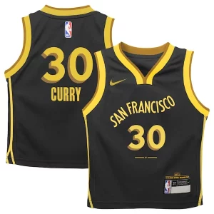 Elegante Bellissimo Fascinante Stephen Curry Golden State Warriors Nike Toddler Swingman Replica Jersey City Edition Black per i devoti sostenitori