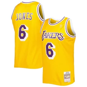 Carino Eddie Jones Los Angeles Lakers 1996/97 Hardwood Classics Swingman Jersey Gold per i devoti sostenitori
