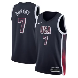 Ottimo Kevin Durant USA #7 Nike 2024 Swingman Player Jersey Navy per i devoti sostenitori