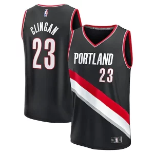 Meraviglioso Donovan Clingan Portland Trail Blazers 2024 NBA Draft Fast Break Player Jersey Icon Edition Black per i devoti sostenitori