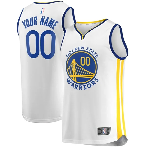 Comodo Duraturo Magnifico Golden State Warriors Fast Break Custom Replica Jersey White Association Edition/Royal per i devoti sostenitori