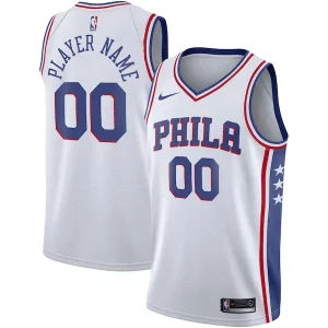 Elegante Delizioso Comodo Philadelphia 76ers Nike 2020/21 Swingman Custom Jersey Association Edition White per i devoti sostenitori