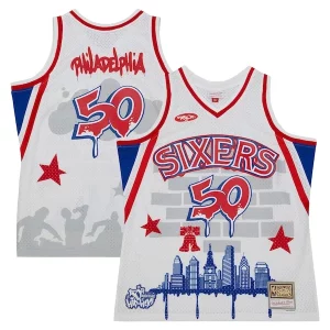 Fascinante Moderno Lussuoso Philadelphia 76ers x Tats Cru Hardwood Classics Fashion Jersey White per i devoti sostenitori