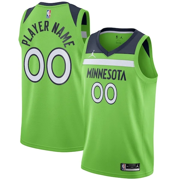 Meraviglioso Prestigioso Minnesota Timberwolves Jordan Brand Swingman Custom Jersey Statement Edition Green per i devoti sostenitori