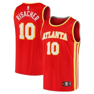 Moderno Lussuoso Classico Zaccharie Risacher Atlanta Hawks Youth 2024 NBA Draft Fast Break Player Jersey Icon Edition Red per i devoti sostenitori