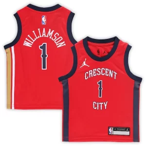 Moderno Zion Williamson New Orleans Pelicans Jordan Brand Preschool 2022/23 Replica Jersey Statement Edition Red per i devoti sostenitori