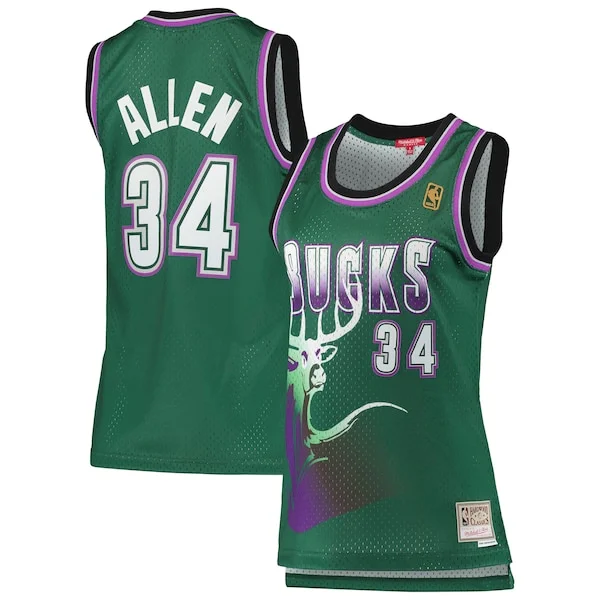 Sofisticato Fascinante Ray Allen Milwaukee Bucks Women's 1996/97 Hardwood Classics Swingman Jersey Green per i devoti sostenitori