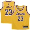 Delizioso Comodo LeBron James Los Angeles Lakers Nike Preschool Dri FIT Swingman Player Jersey Icon Edition Gold per i devoti sostenitori