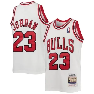 Pratico Fascinante Michael Jordan Chicago Bulls Youth 1997/98 Hardwood Classics Authentic Jersey White/Black/Red per i devoti sostenitori
