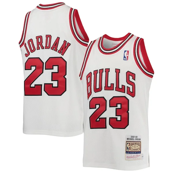 Pratico Fascinante Michael Jordan Chicago Bulls Youth 1997/98 Hardwood Classics Authentic Jersey White/Black/Red per i devoti sostenitori