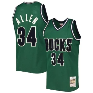 Meraviglioso Fascinante Carino Ray Allen Milwaukee Bucks 2000/01 Hardwood Classics Off Court Swingman Jersey Hunter Green per i devoti sostenitori