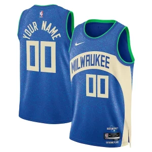 Magnifico Milwaukee Bucks Nike Unisex 2023/24 Custom Swingman Jersey Royal City Edition per i devoti sostenitori