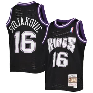 Bellissimo Peja Stojakovic Sacramento Kings Youth 2001/02 Hardwood Classics Swingman Jersey Black per i devoti sostenitori