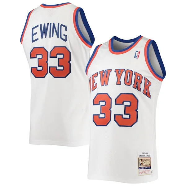 Resistente Meraviglioso Patrick Ewing New York Knicks 1985/86 Hardwood Classics Authentic Jersey White per i devoti sostenitori