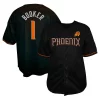 Fantastico Robusto Accattivante Devin Booker Phoenix Suns Profile Big & Tall Name & Number Button Up Jersey Black per i devoti sostenitori