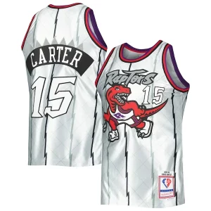 Eccezionale Comodo Vince Carter Toronto Raptors 1998/99 Hardwood Classics 75th Anniversary Swingman Jersey Platinum per i devoti sostenitori