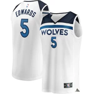 Moderno Pratico Prestigioso Anthony Edwards Minnesota Timberwolves Youth Fast Break Replica Player Jersey Association Edition White per i devoti sostenitori