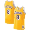 Meraviglioso Men's Los Angeles Lakers Kobe Bryant Gold 1996 97 Hardwood Classics Authentic Player Jersey per i devoti sostenitori