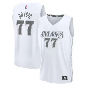 Fascinante Luka Dončić Dallas Mavericks Youth 2024/25 Fast Break Player Jersey City Edition White per i devoti sostenitori