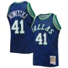 Versatile Dirk Nowitzki Dallas Mavericks Hardwood Classics 1998/99 Lunar New Year Swingman Jersey Blue per i devoti sostenitori