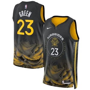 Versatile Classico Draymond Green Golden State Warriors Nike Unisex 2022/23 Swingman Jersey City Edition Black per i devoti sostenitori