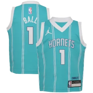 Comodo LaMelo Ball Charlotte Hornets Jordan Brand Preschool Swingman Player Jersey Icon Edition Teal per i devoti sostenitori