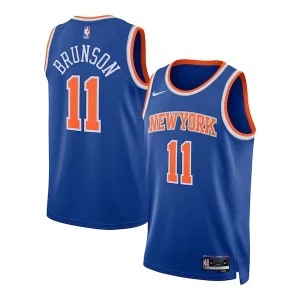 Fantastico Duraturo Jalen Brunson New York Knicks Nike Unisex Swingman Jersey Icon Edition Blue per i devoti sostenitori