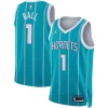 Magnifico Gorgeous LaMelo Ball Charlotte Hornets Jordan Brand Unisex Swingman Jersey Icon Edition Teal/White per i devoti sostenitori