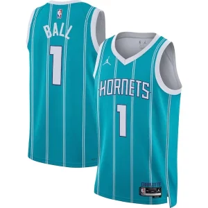 Magnifico Gorgeous LaMelo Ball Charlotte Hornets Jordan Brand Unisex Swingman Jersey Icon Edition Teal/White per i devoti sostenitori