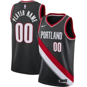 Attraente Stupendo Raffinato Portland Trail Blazers Nike Swingman Custom Jersey Black Icon Edition per i devoti sostenitori