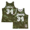 Robusto Attraente Prestigioso Shaquille O'Neal Los Angeles Lakers Hardwood Classics 1996/97 Ghost Green Swingman Jersey Camo per i devoti sostenitori